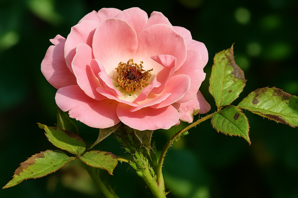 Signs of Aphids on Rose Bushes