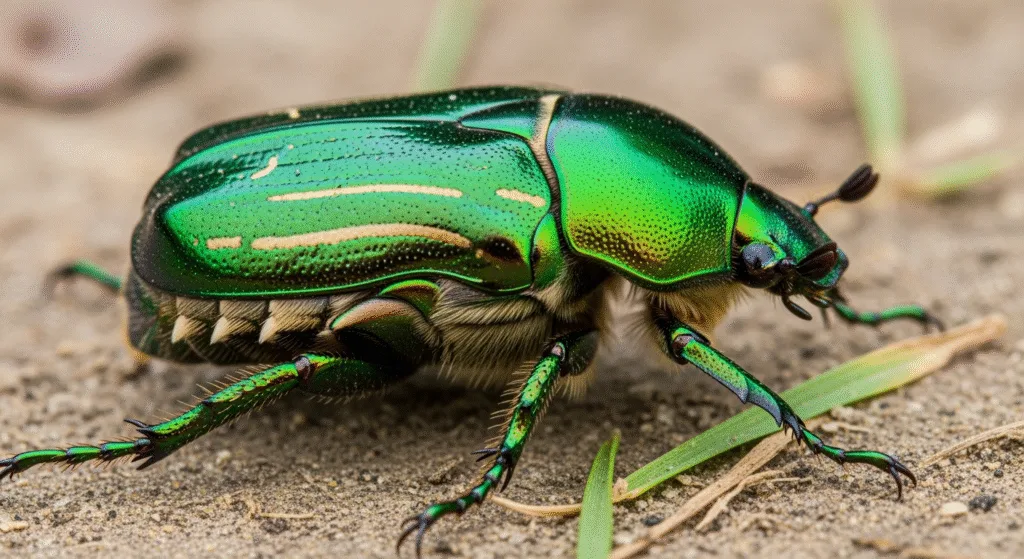 Understanding the Life Cycle of June Beetles-green june beetle